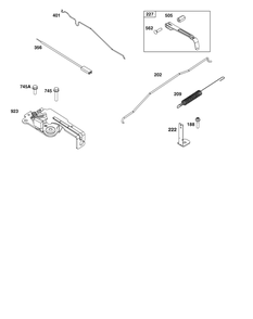 Controls Group Diagram and Parts List for 115P02-0013-F1 100000 - 19Z999 Briggs and Stratton Engine